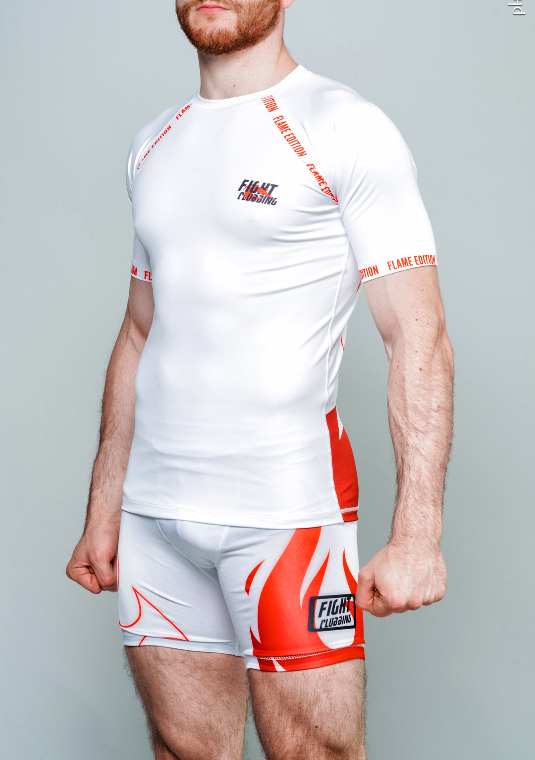 Flame Edition Short Sleeve MMA Suit White