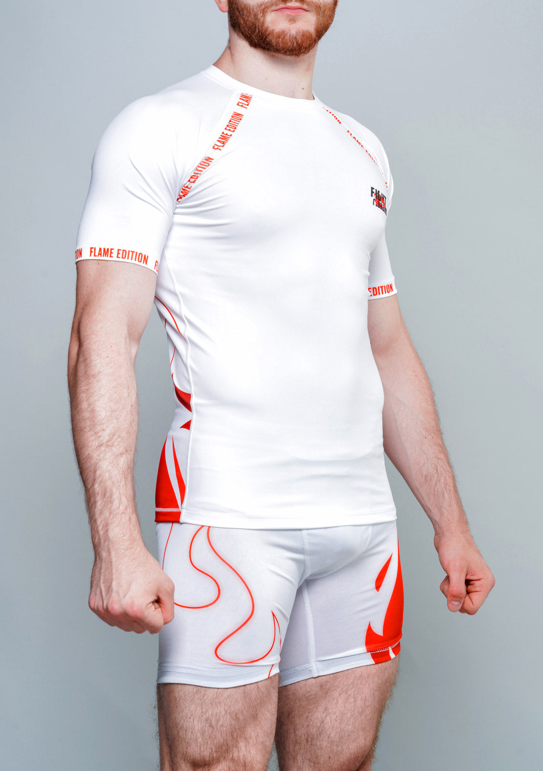 Flame Edition Short Sleeve MMA Suit White