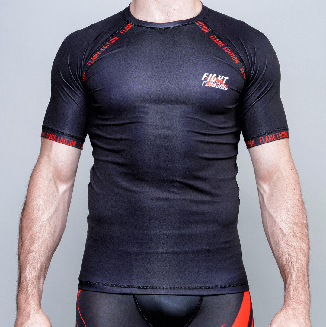 Rashguard MMA Manica Corta Flame Edition Nero