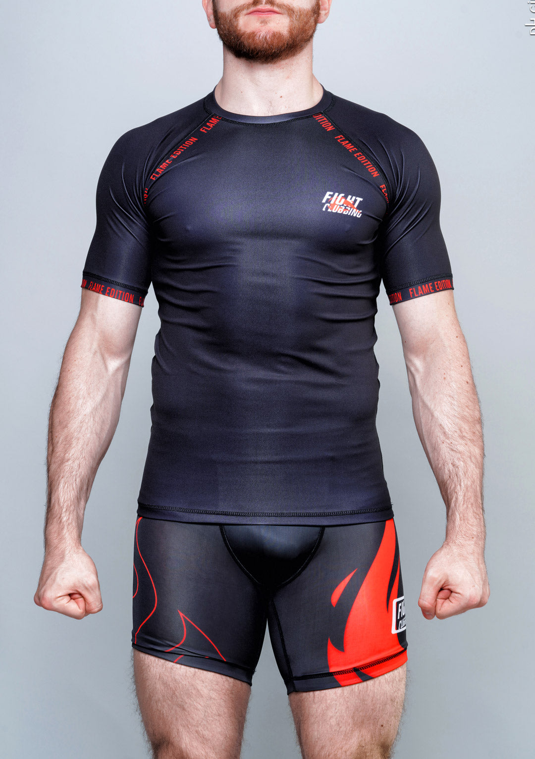 Completo MMA Manica Corta Flame Edition Nero