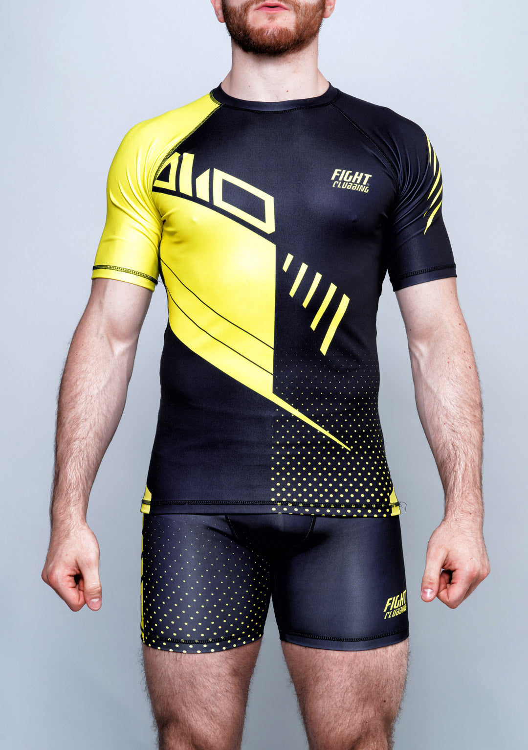 Completo MMA Manica Corta Dragon Edition Nero e Giallo