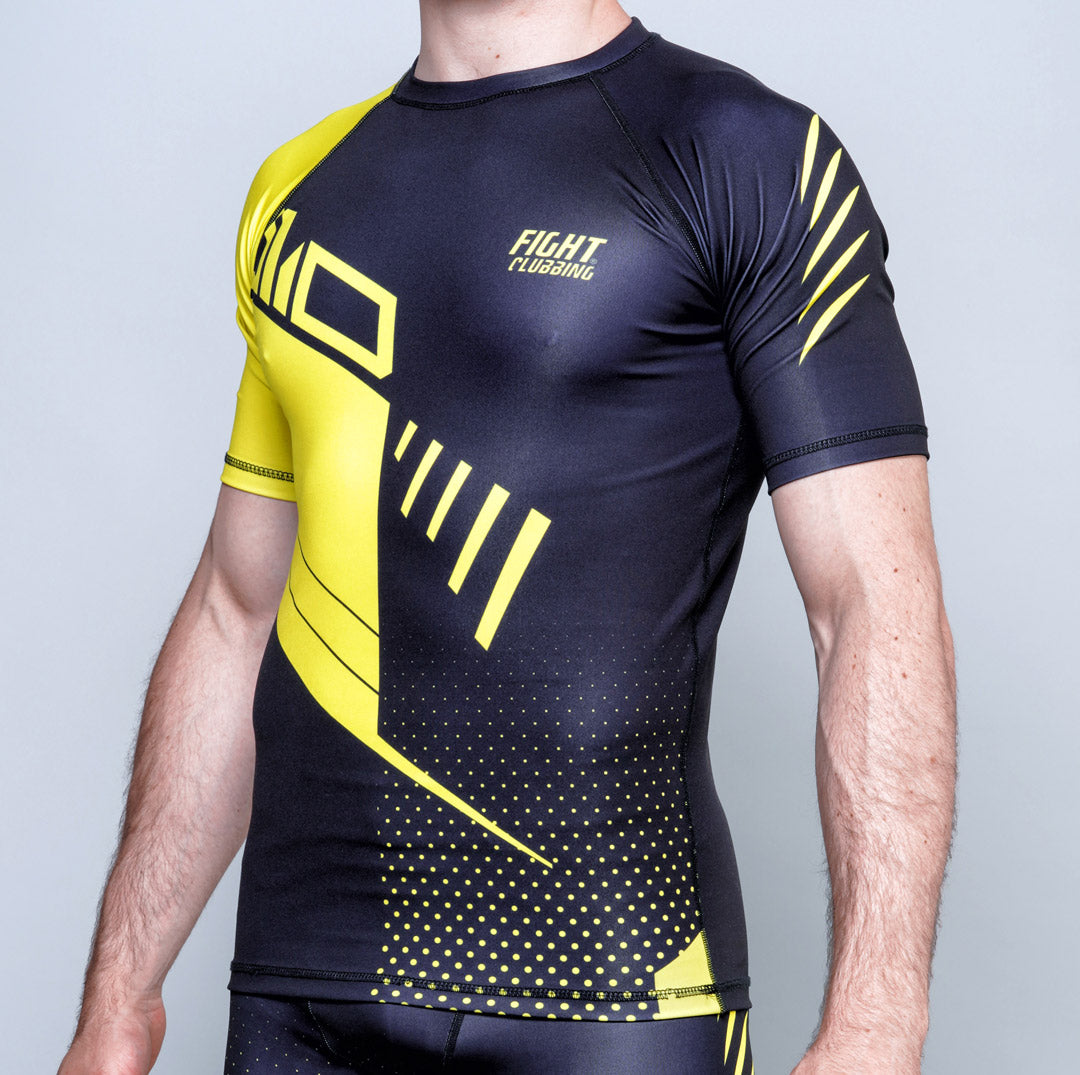Rashguard MMA Manica Corta Dragon Edition Nero e Giallo