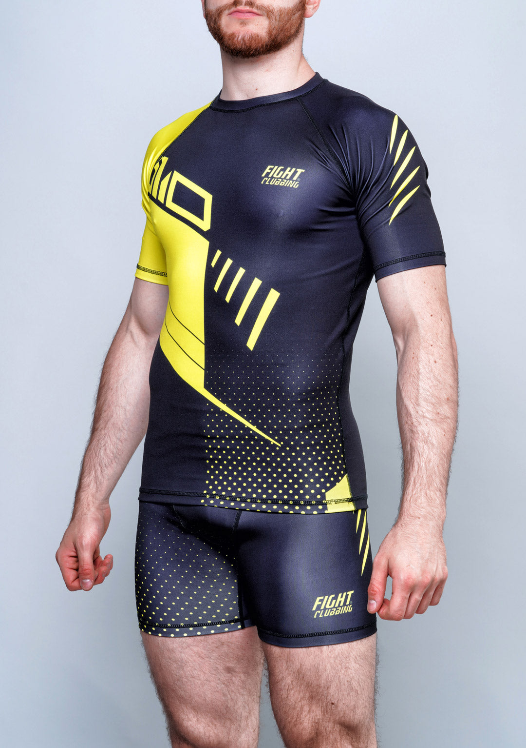 Completo MMA Manica Corta Dragon Edition Nero e Giallo