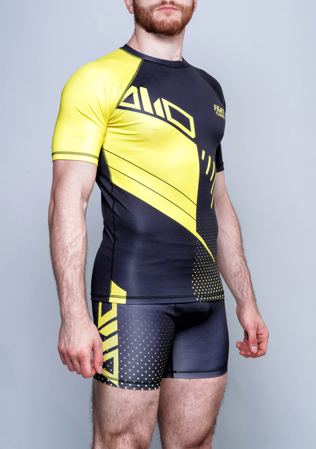 Completo MMA Manica Corta Dragon Edition Nero e Giallo