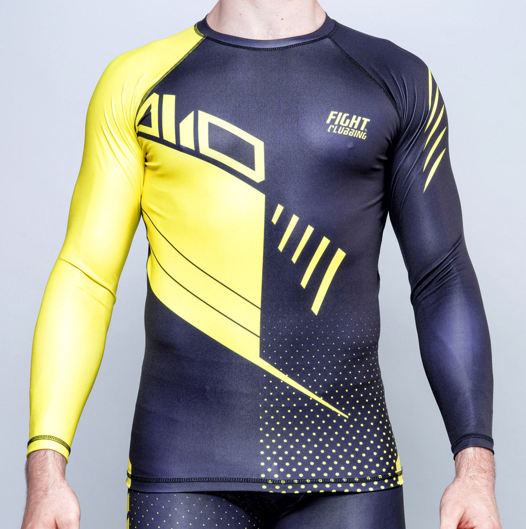 Rashguard MMA Long Sleeve Dragon Edition Black and Yellow