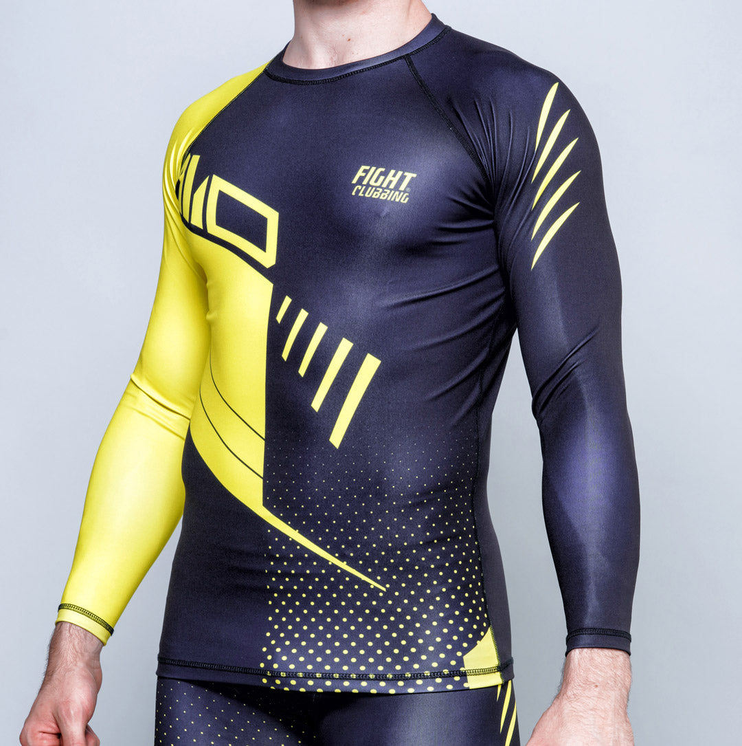 Rashguard MMA Long Sleeve Dragon Edition Black and Yellow