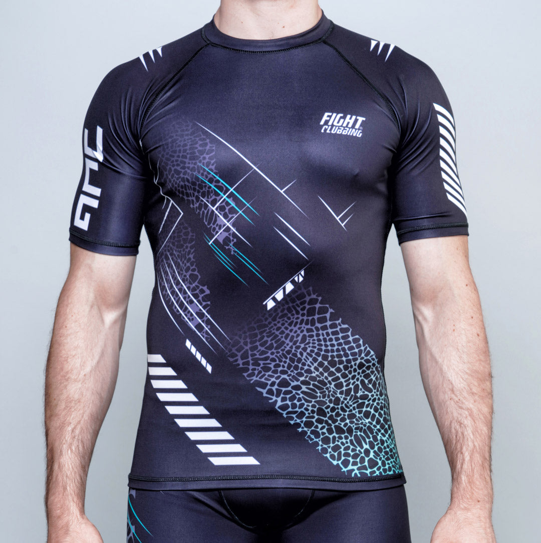 Rashguard MMA Manica Corta Cyber Edition Nero e Verde