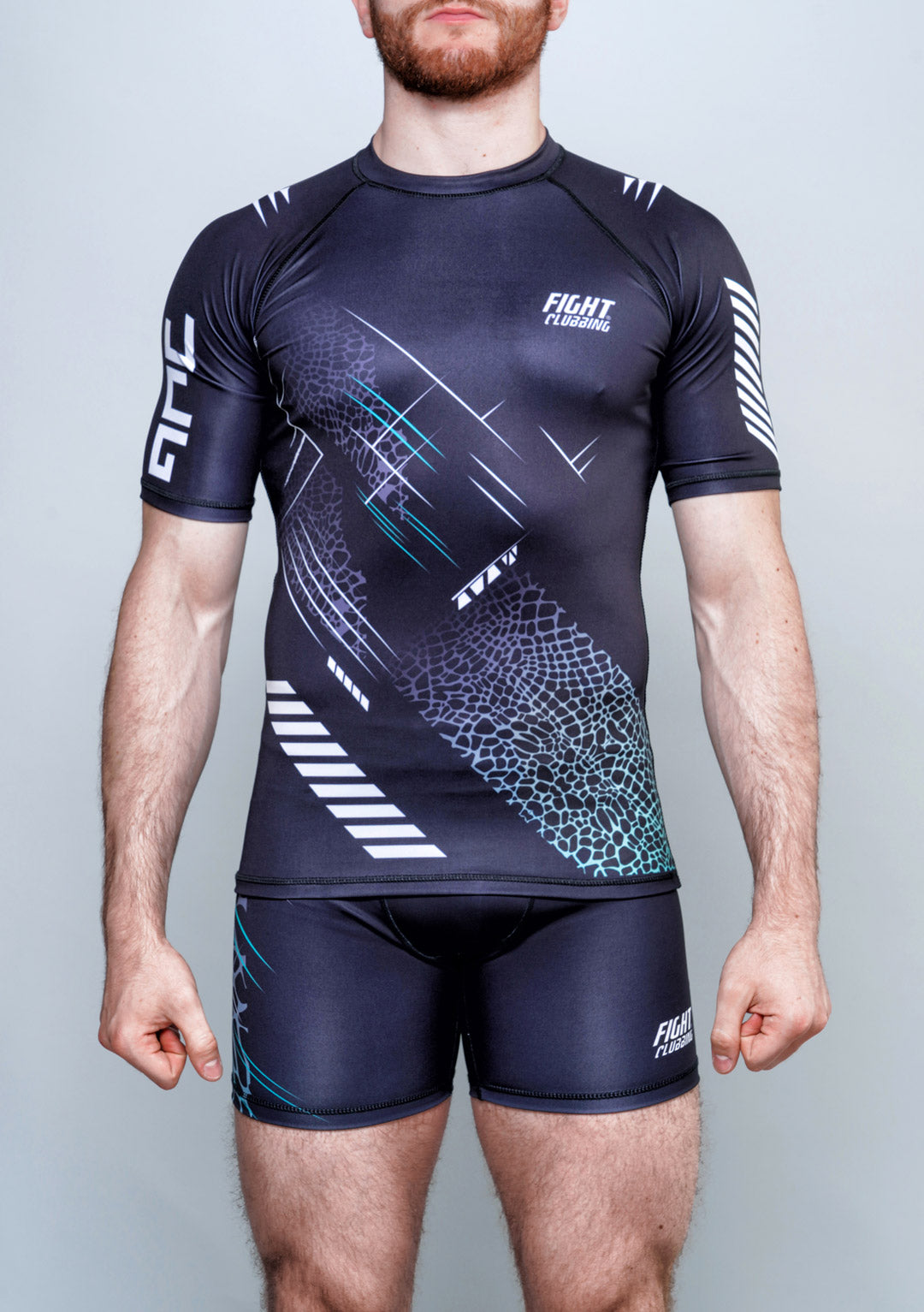 Completo MMA Manica Corta Cyber Edition Nero e Verde