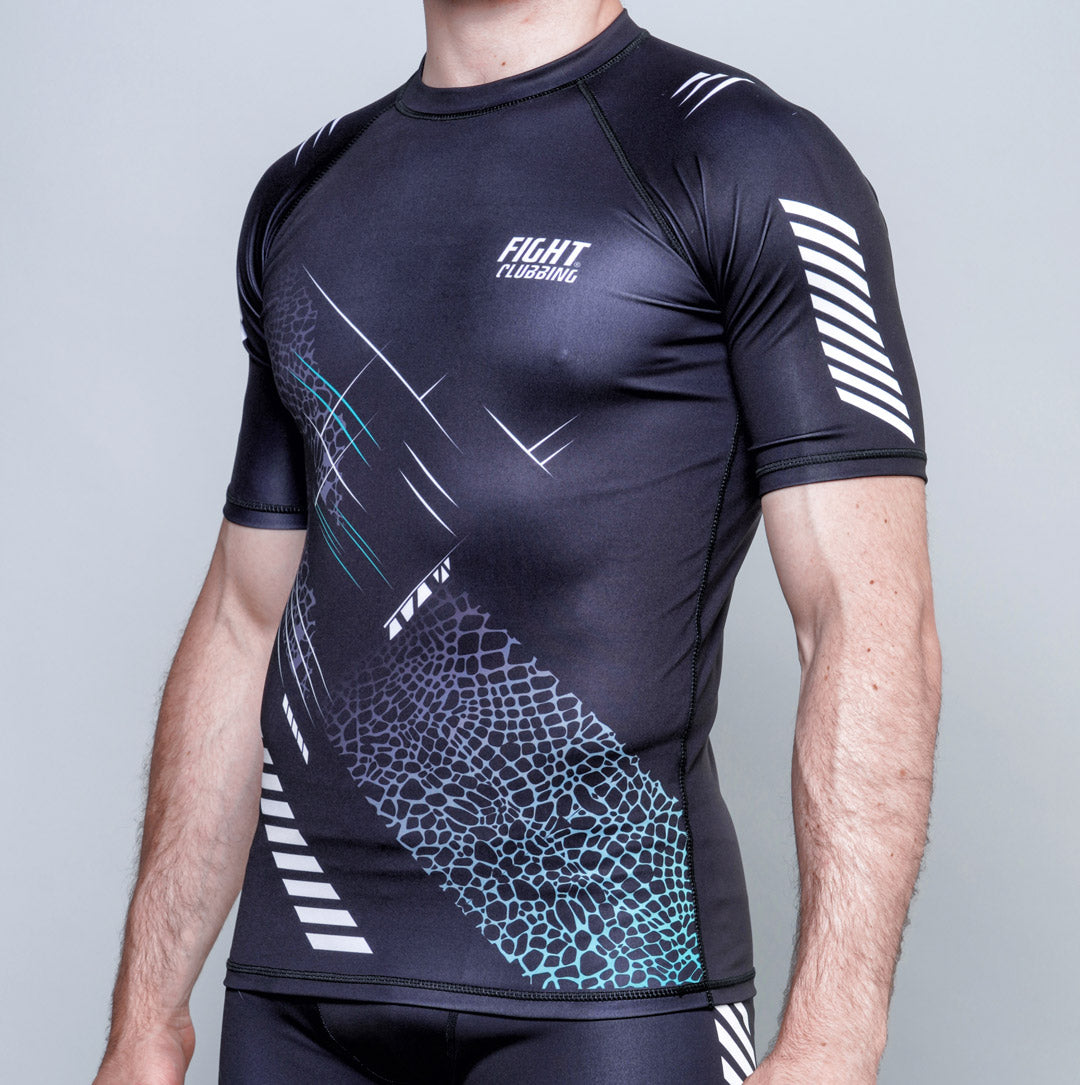 Rashguard MMA Manica Corta Cyber Edition Nero e Verde