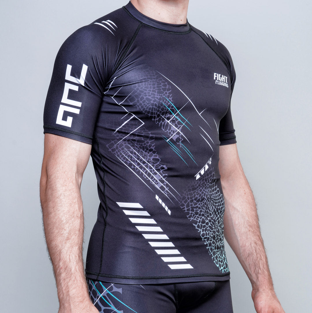 Rashguard MMA Manica Corta Cyber Edition Nero e Verde