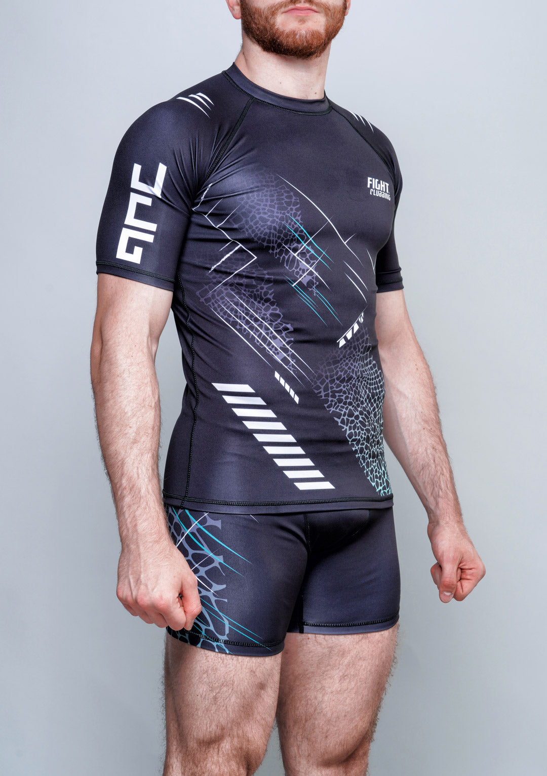 Completo MMA Manica Corta Cyber Edition Nero e Verde