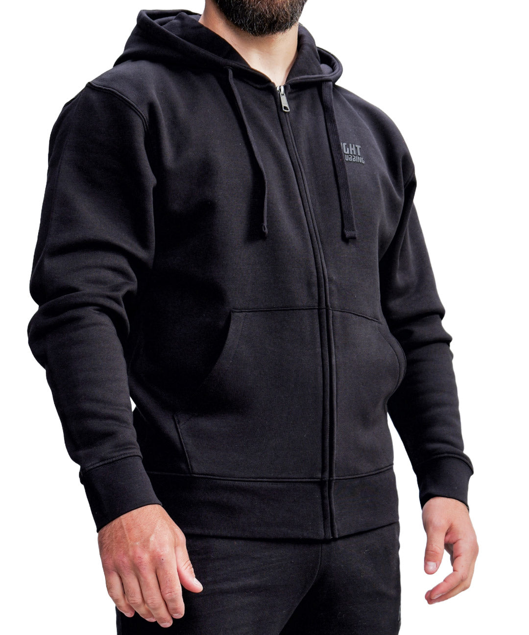 Basic Zip Up Hoodie Black