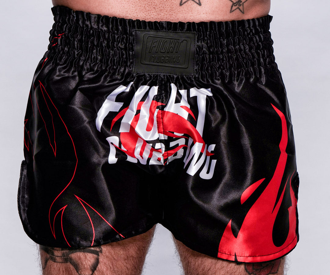 Pantaloncino Kick-Thai Flame Edition Nero Logo Grande
