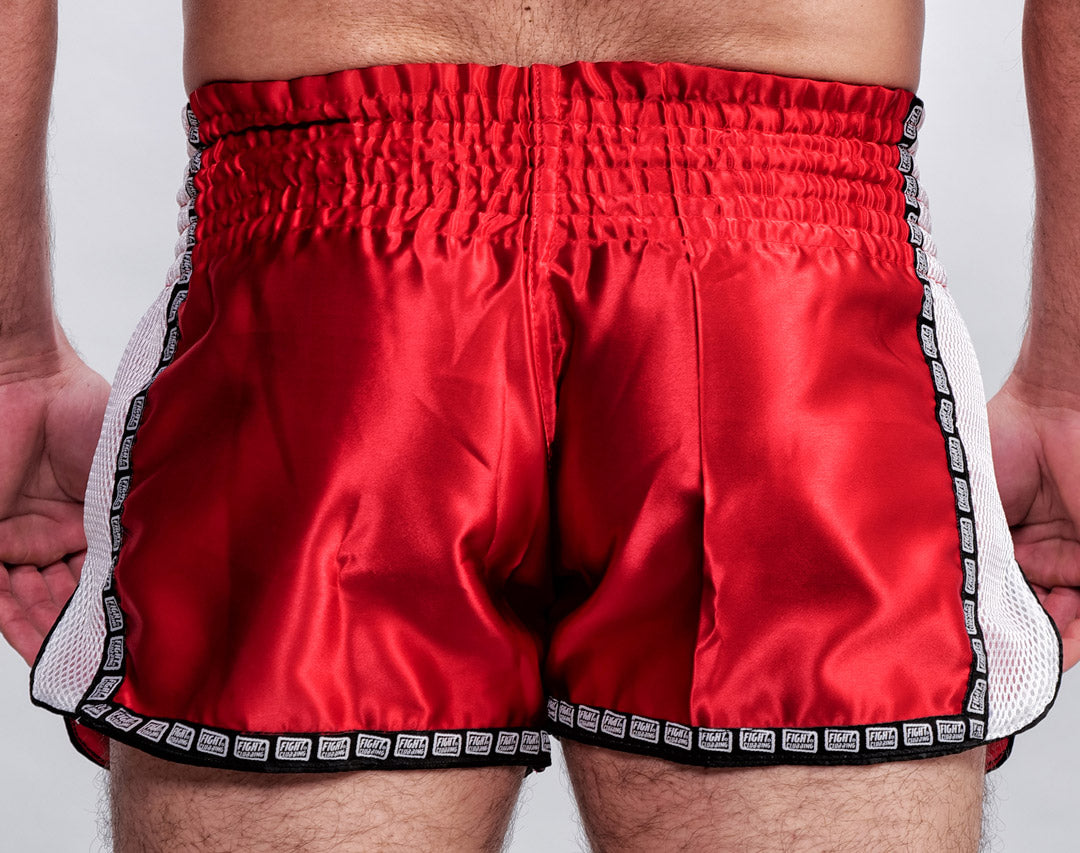 Kick-Thai Competition Shorts White And Red
