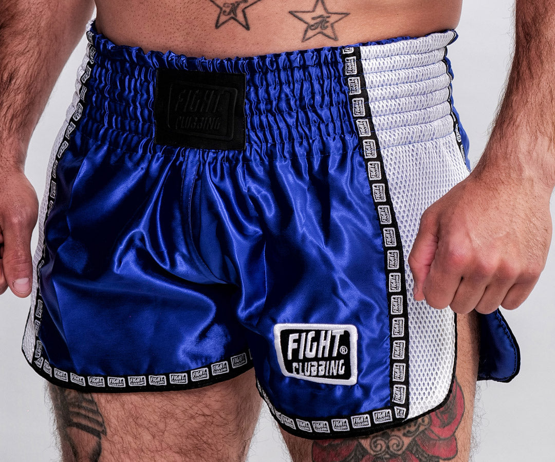 Kick-Thai Competition Shorts White And Blue