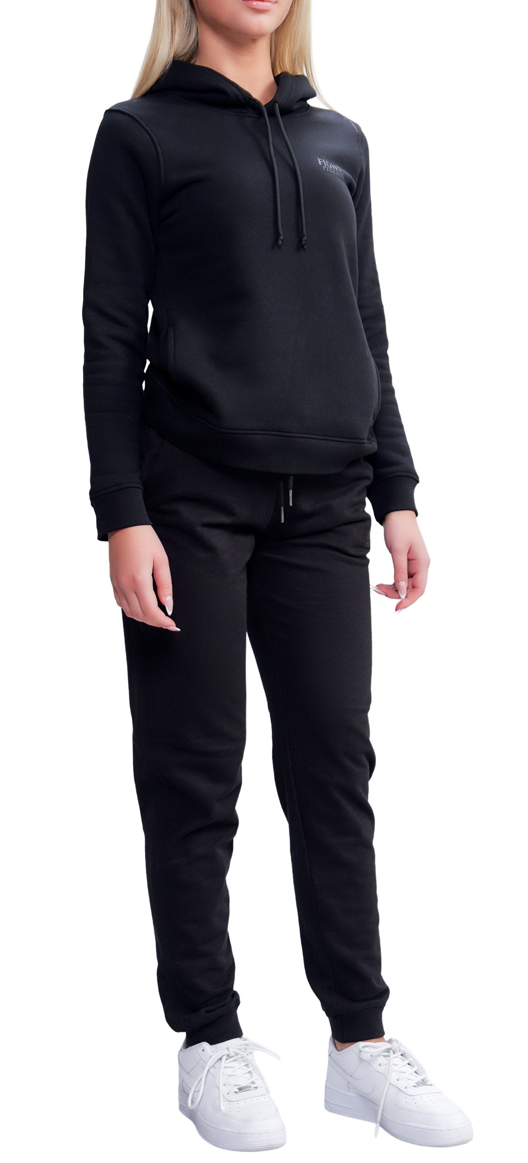 Basic Zip Up Hoodie Black