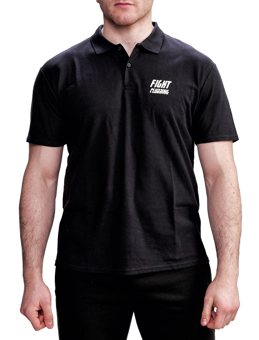 Polo Basic Nero Logo Bianco