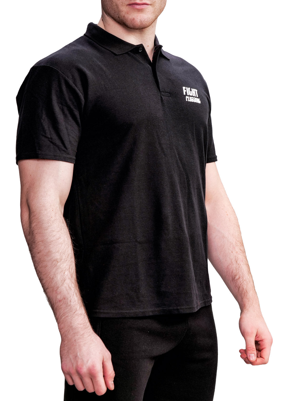 Polo Basic Nero Logo Bianco