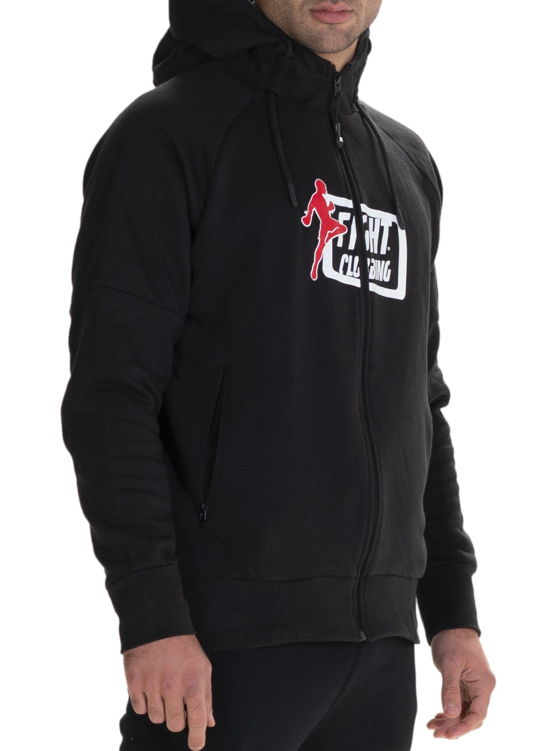 Felpa Icon Con Zip E Cappuccio Nero