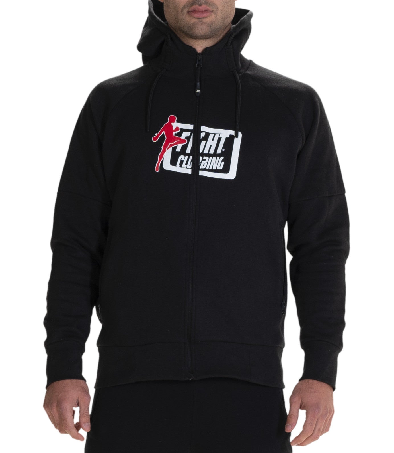 Felpa Icon Con Zip E Cappuccio Nero