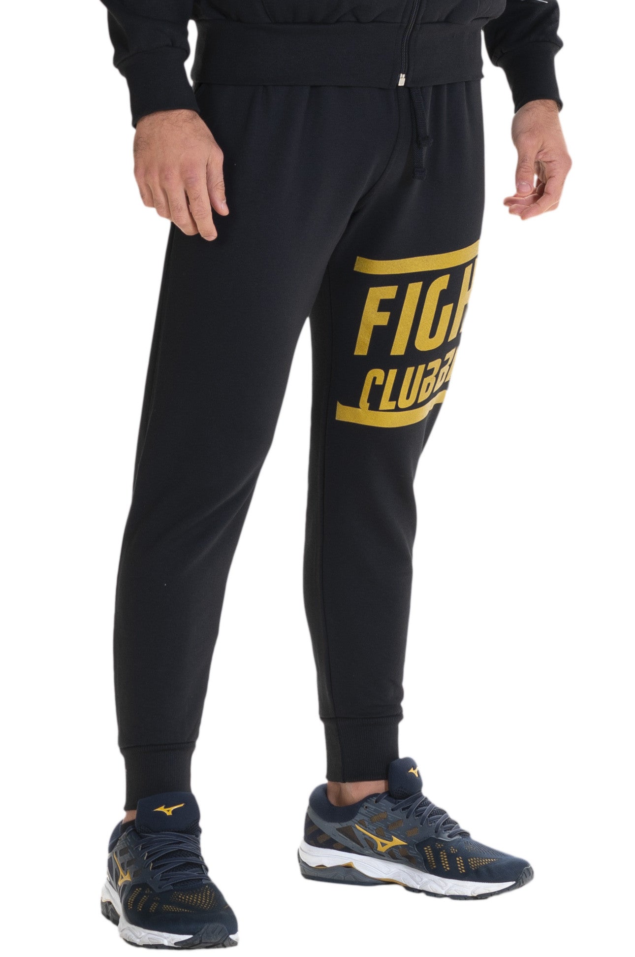 Pantalone Basic Nero Logo Oro