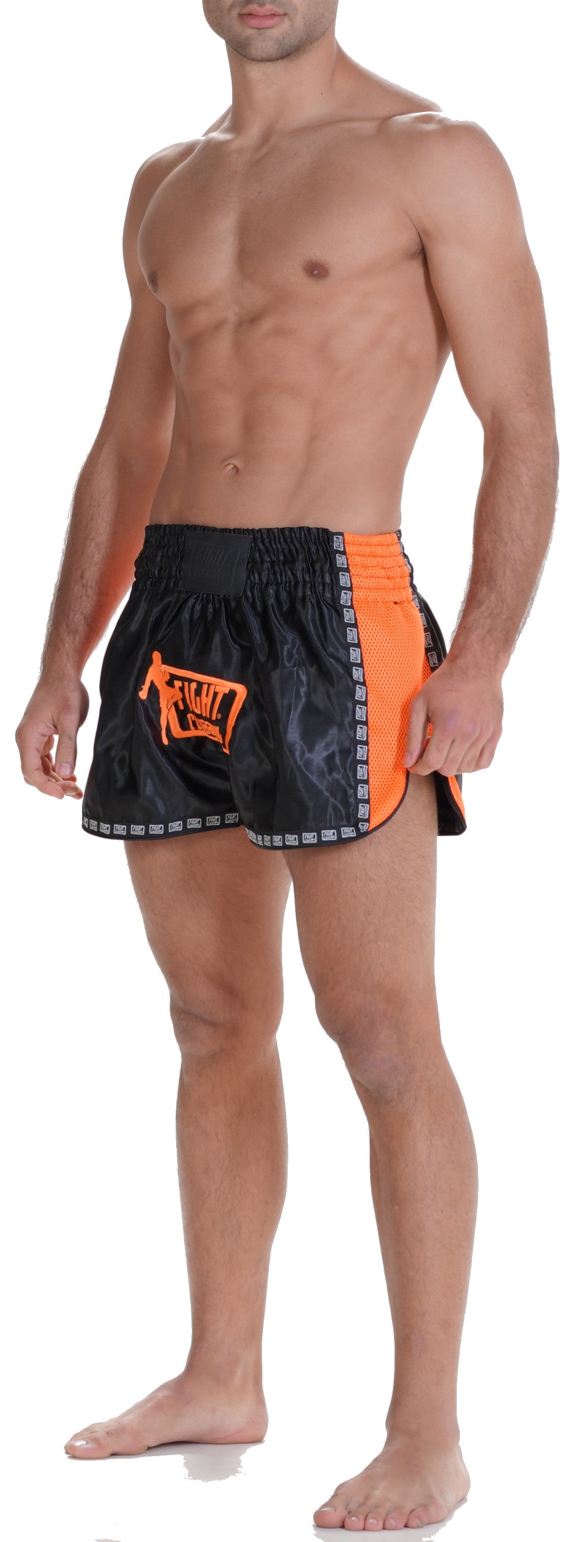 Kick-Thai Icon Shorts Orange And Black