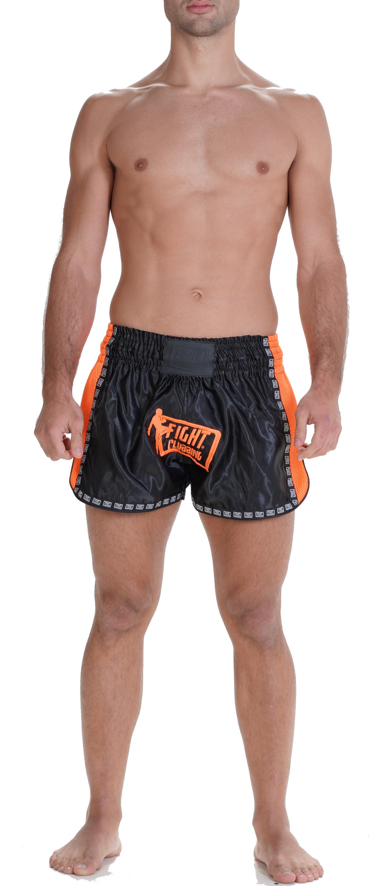 Kick-Thai Icon Shorts Orange And Black
