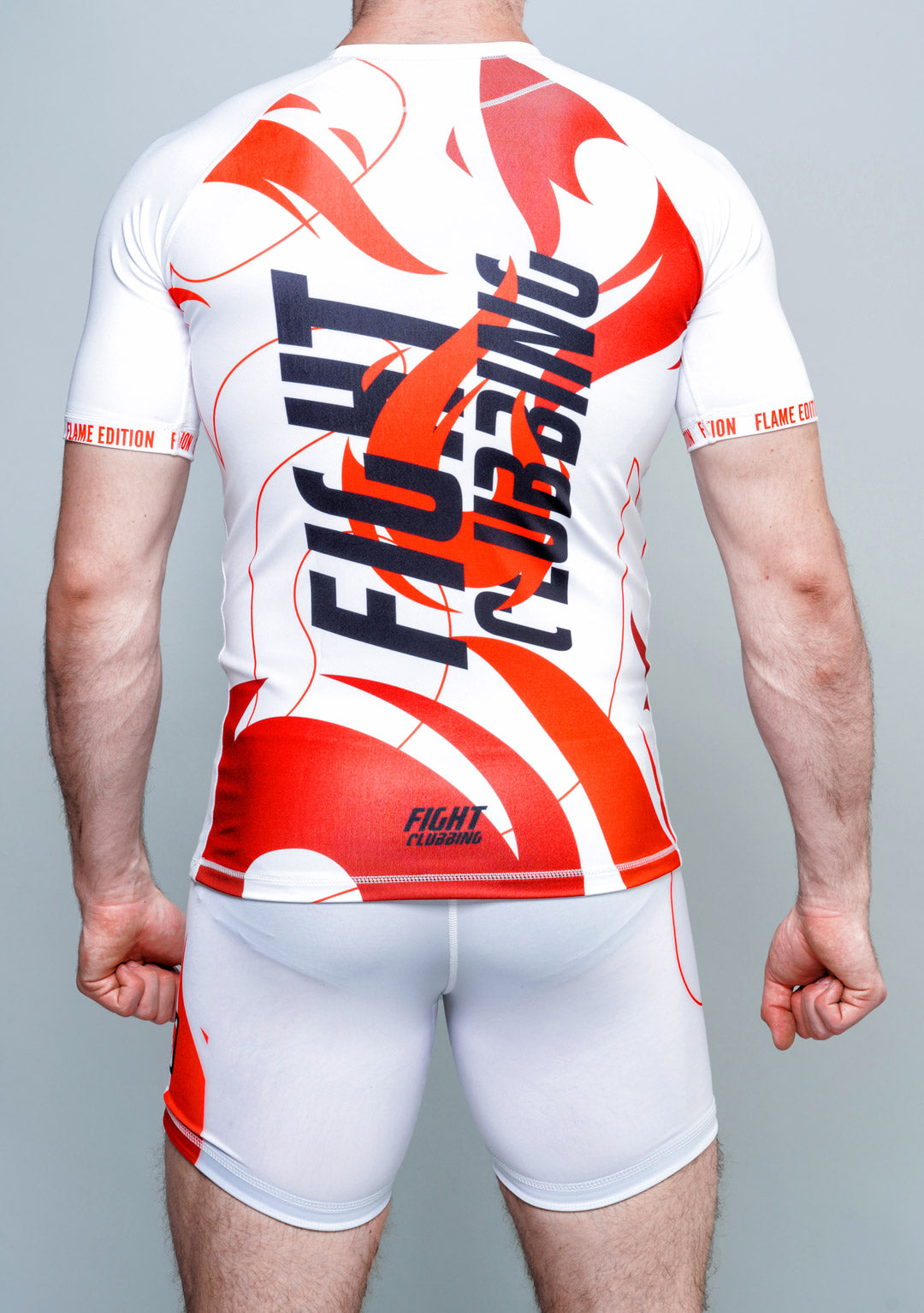 Completo MMA Manica Corta Flame Edition Bianco