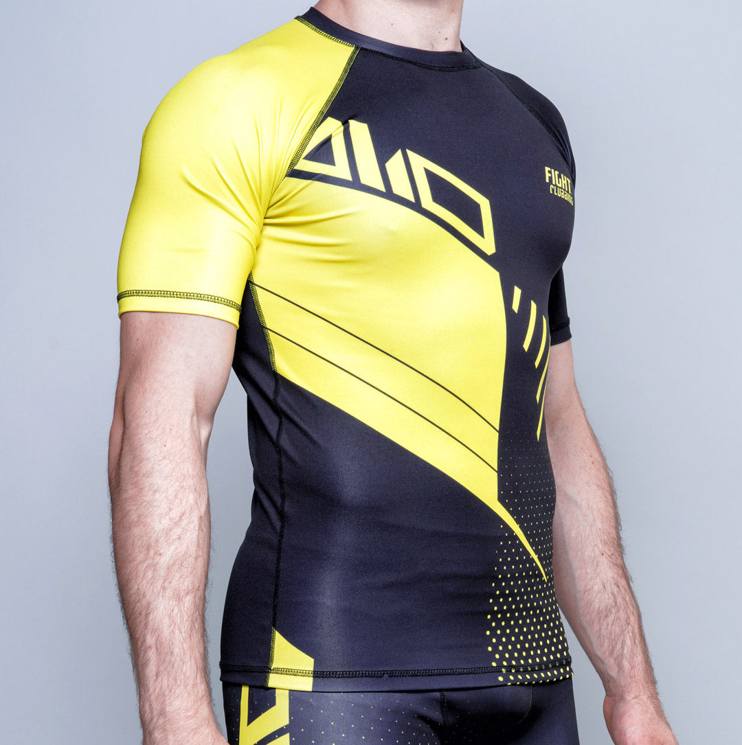 Rashguard MMA Manica Corta Dragon Edition Nero e Giallo