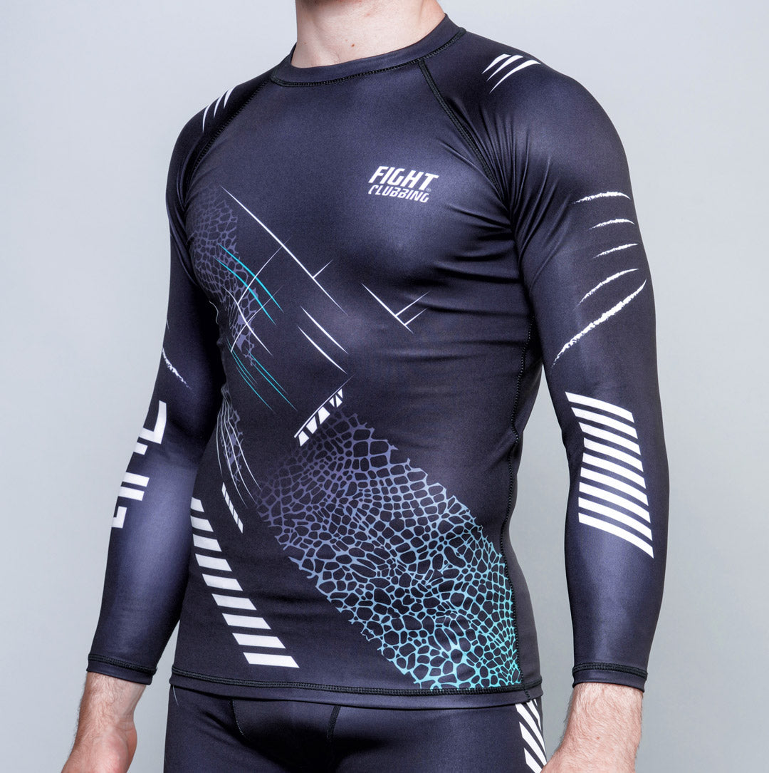 Rashguard MMA Manica Lunga Cyber Edition Nero e Verde