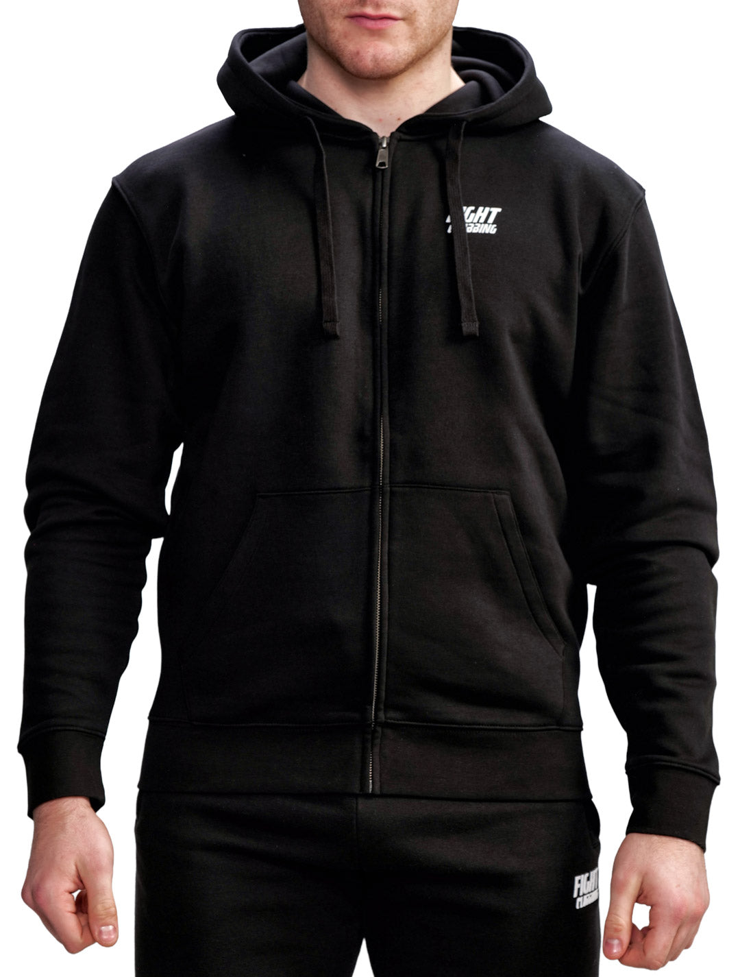 Basic Zip Up Hoodie Black
