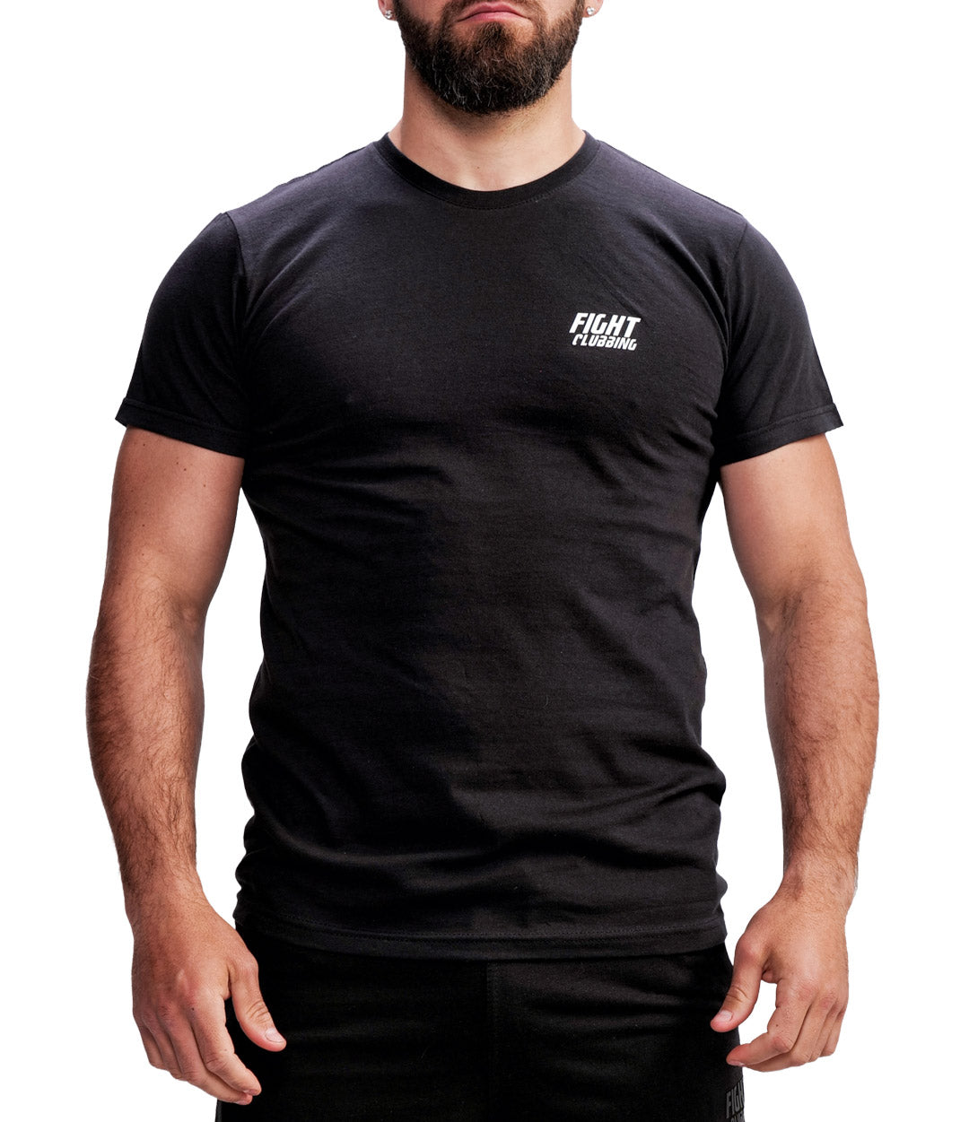 T-Shirt Pure Organic Nero Logo Bianco