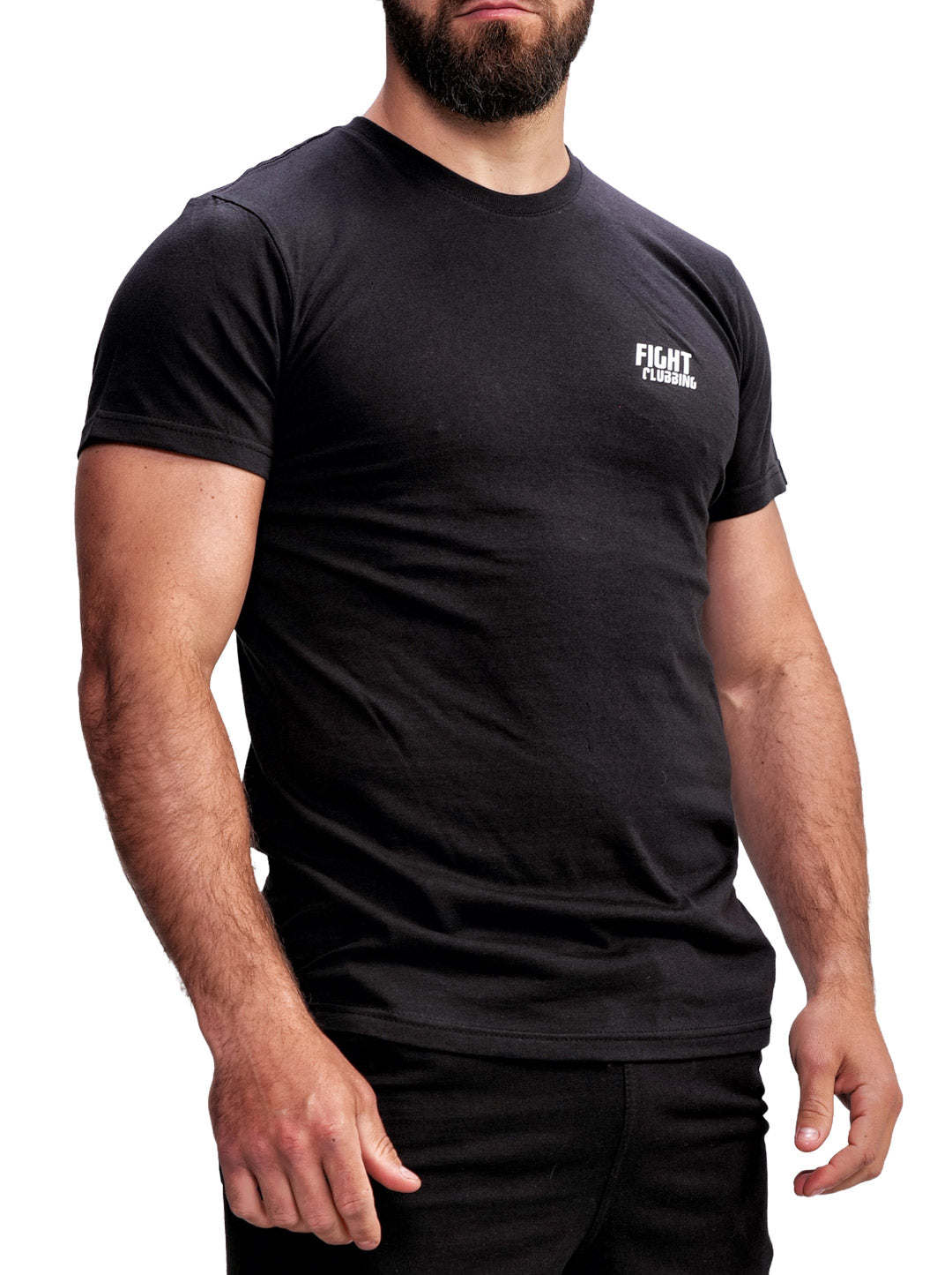 T-Shirt Pure Organic Nero Logo Bianco