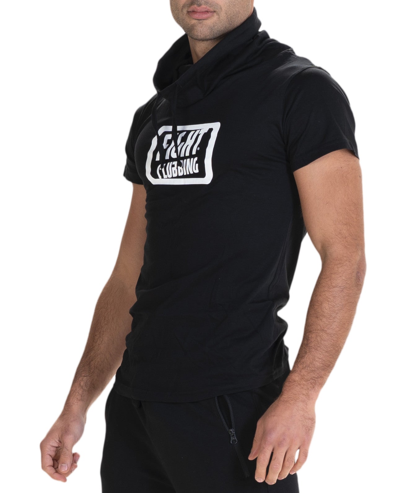 T-Shirt A Collo Alto Nero