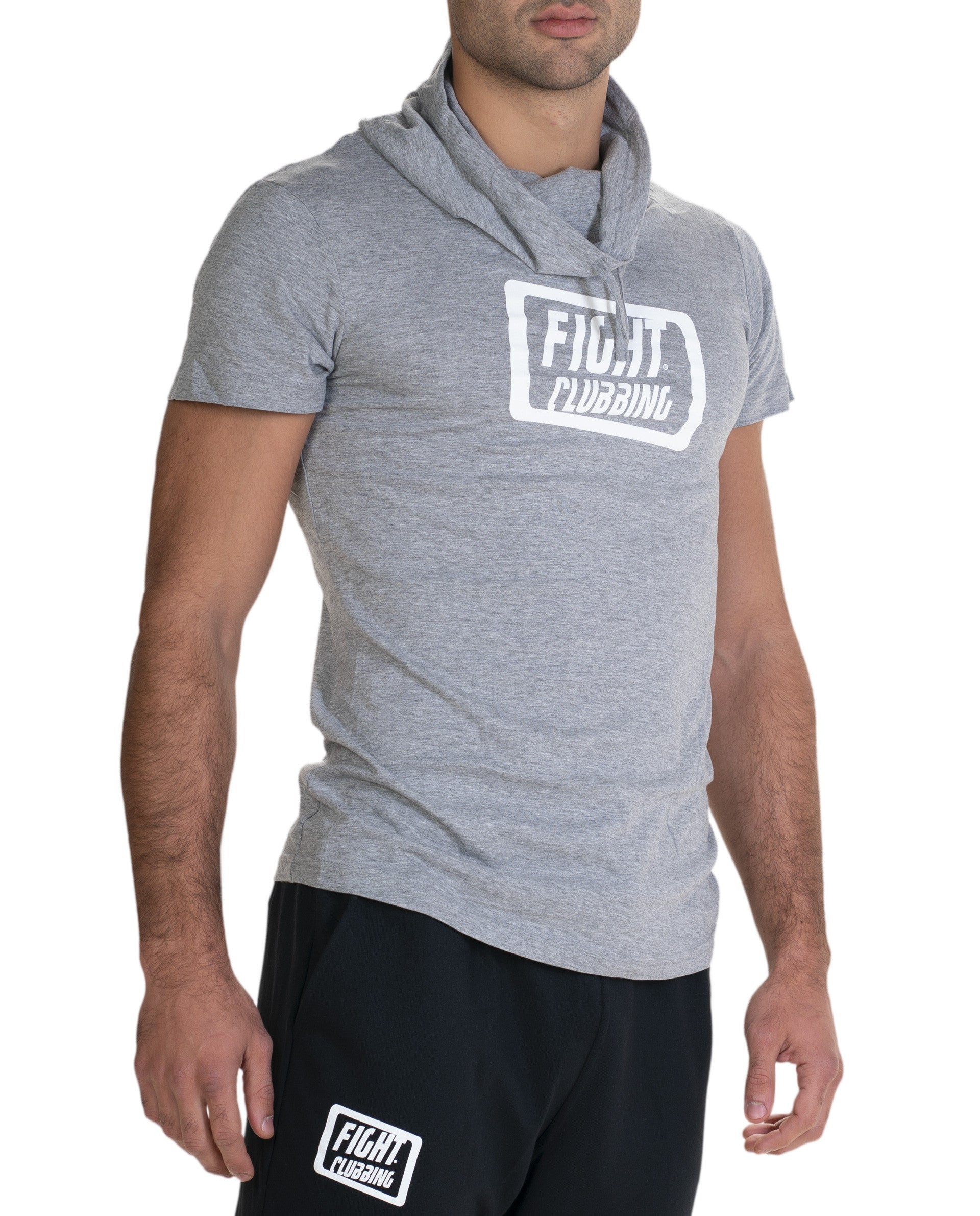 T-Shirt A Collo Alto Grigio